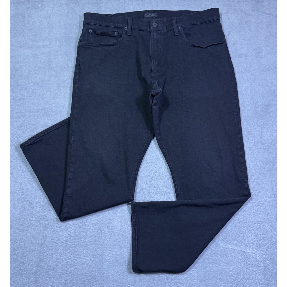 Polo Ralph Lauren Jeans Mens 36x30 Hampton Relaxed Straight Black Normcore USA